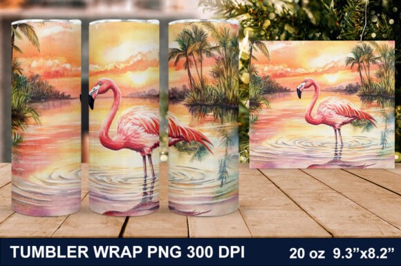 Download Summer Flamingo Tumbler Wrap - Tumbler Collection