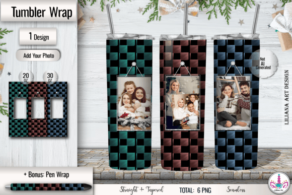 Download Checkered Photo Tumbler Wrap Sublimation - Tumbler Collection