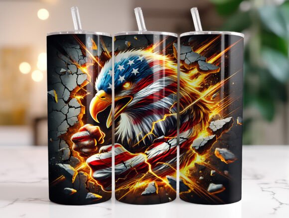 Download Patriotic USA Flag Eagle Tumbler Wrap - Tumbler Collection