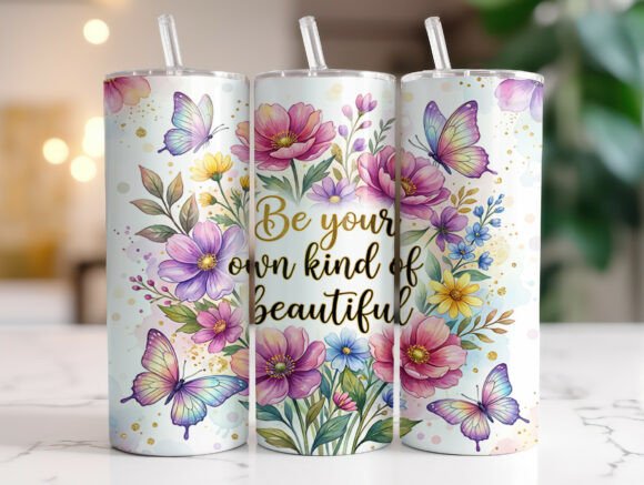 Download Floral Inspirational Quote Tumbler Wrap - Tumbler Collection