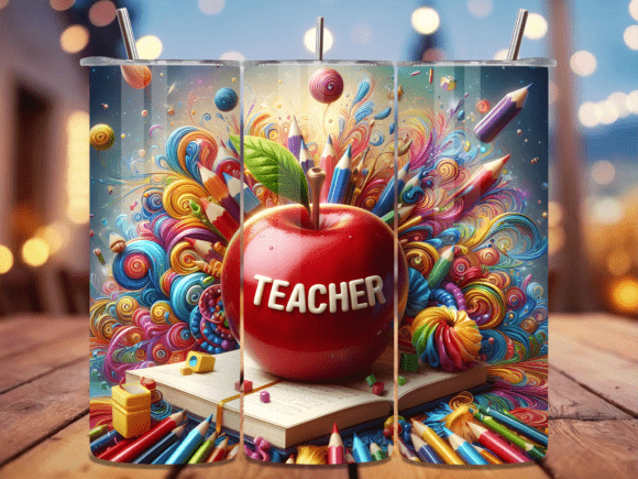 Download Colorful Abstract Teacher Tumbler Wrap - Tumbler Collection