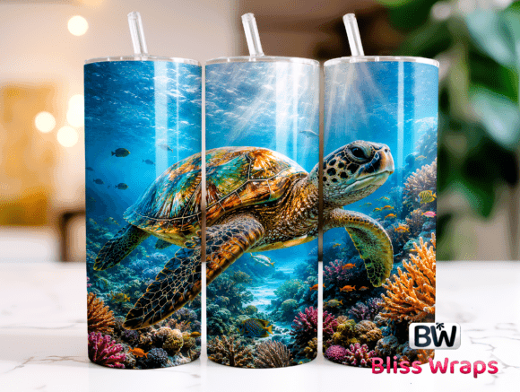 Download Sea Turtle Tumbler Wrap PNG - Tumbler Collection