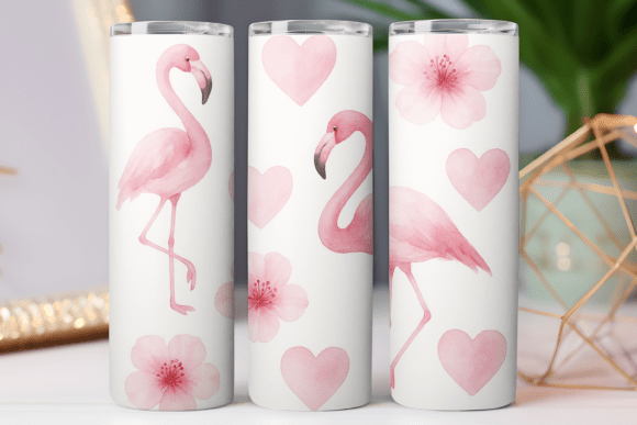 Download Flamingo Watercolor Pattern Tumbler Wrap - Tumbler Collection