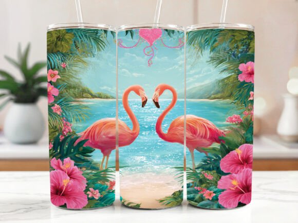 Download Alcohol Ink Flamingo Tumbler PNG 20oz - Tumbler Collection