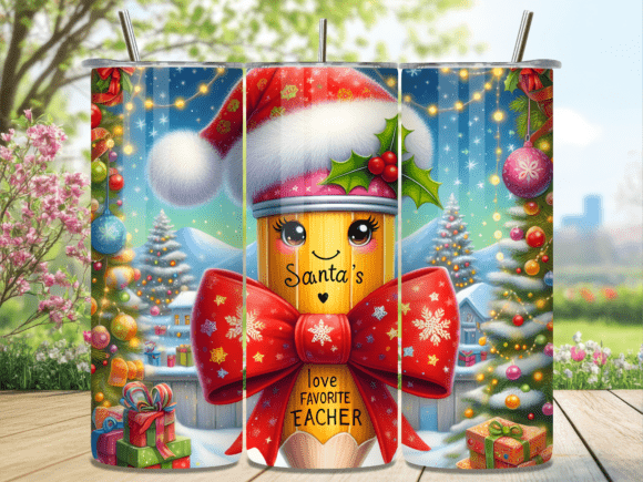 Download Teacher Christmas Pencil Tumbler Wrap - Tumbler Collection