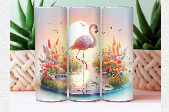 Download 3D Flamingo Tumbler Wrap - Tumbler Collection