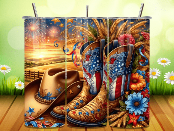Download Cowboy Boots Country 4th of July Tumbler - Tumbler Collection