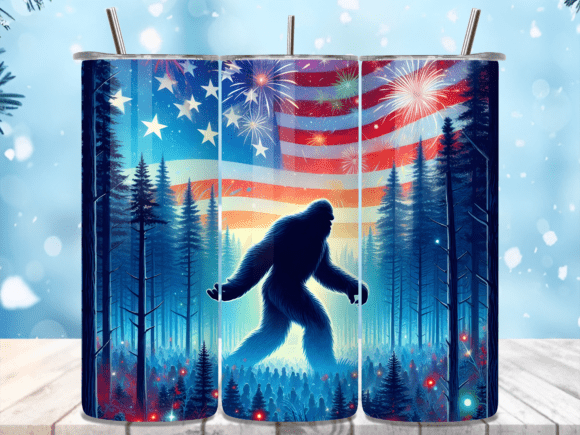 Download Patriotic Bigfoot Forest USA Tumbler Png - Tumbler Collection