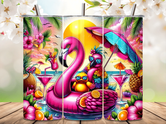 Download Flamingo Sunset Beach Drink Tumbler - Tumbler Collection