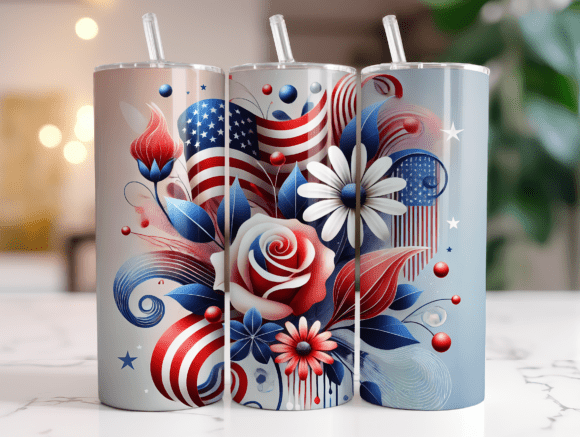 Download 4th of July Skinny Tumbler Wrap 20oz USA - Tumbler Collection
