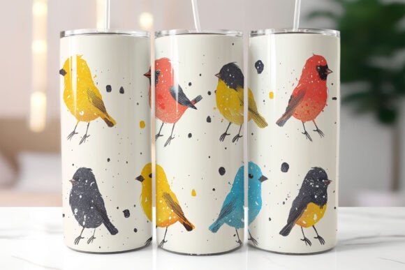 Download Watercolor Bird Pattern Tumbler Wrap PNG - Tumbler Collection