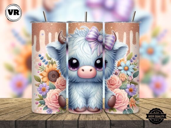 Download Adorable Highland Cow Tumbler Wrap PNG - Tumbler Collection