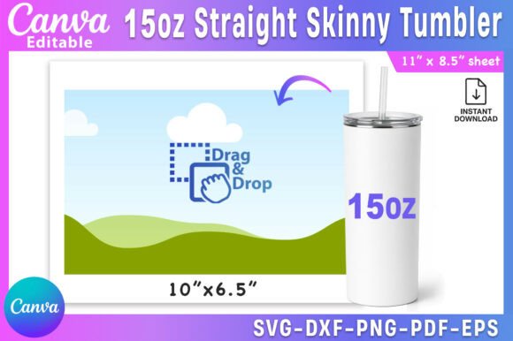 Download 15oz Straight Skinny Tumbler Template | - Tumbler Collection
