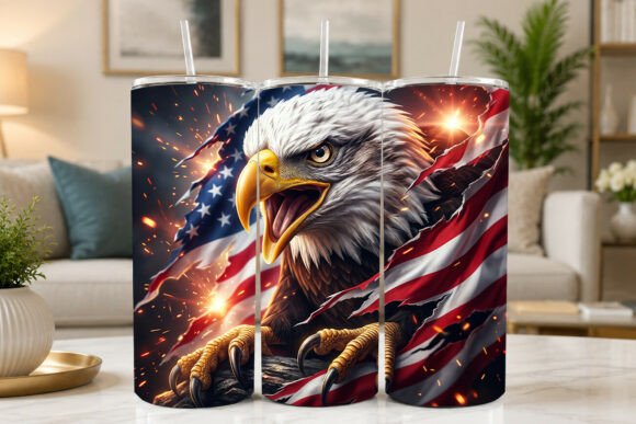 Download Patriotic Bald Eagle Screaming Tumbler - Tumbler Collection