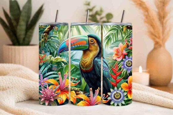 Download Tropical Bird Tumbler Wrap - Tumbler Collection