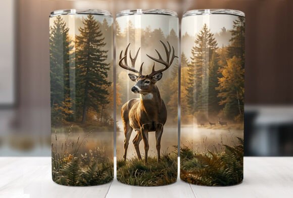 Download Majestic Deer Forest 20 Oz Tumbler Wrap - Tumbler Collection