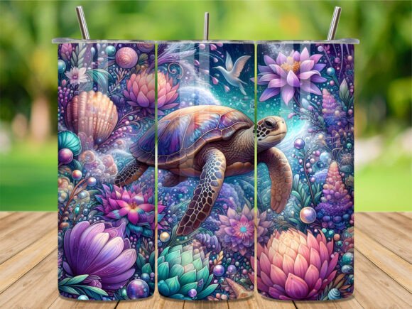 Download Mystic Lotus Sea Turtle Tumbler Wrap - Tumbler Collection