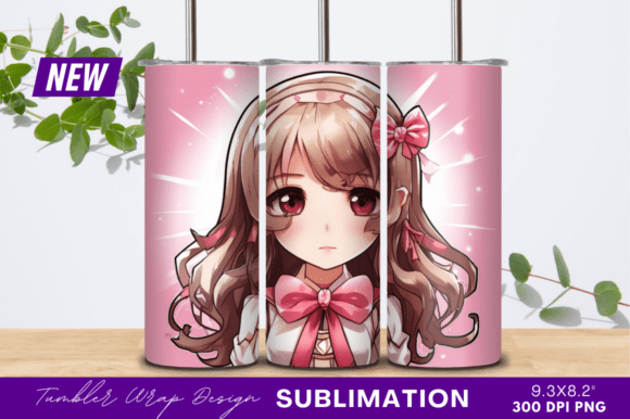 Download Cute Anime Girl Pink Background Tumbler - Tumbler Collection
