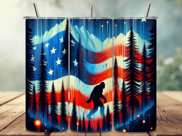 Download Vintage Patriotic Bigfoot Tumbler Wrap - Tumbler Collection