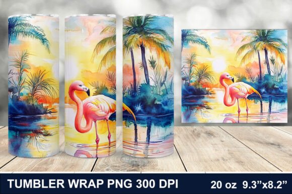 Download Summer Flamingo Tumbler Wrap - Tumbler Collection