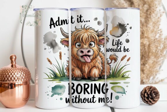 Download Funny Highland Cow 20oz Tumbler Wrap - Tumbler Collection