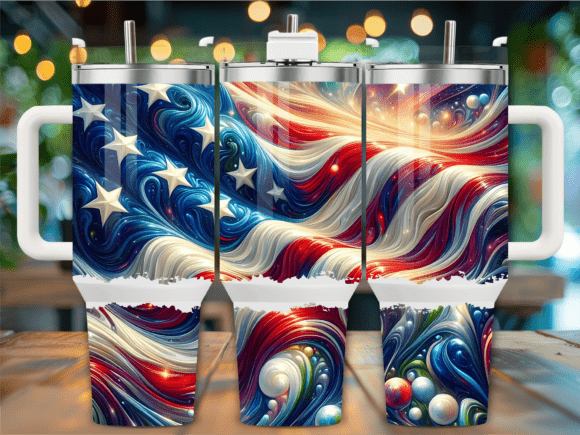 Download Wavy Red White Blue Galaxy 40oz Tumbler - Tumbler Collection