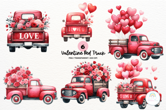 Download Valentine Vintage Red Truck Sublimation - Vintage red truck Collection
