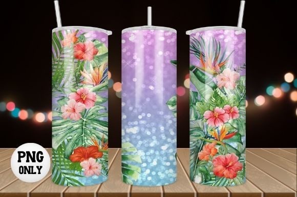 Download Tropical Flower Tumbler Wrap Sublimation - Tumbler Collection