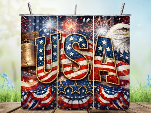 Download USA Patriotic Eagle Liberty Bell Tumbler - Tumbler Collection