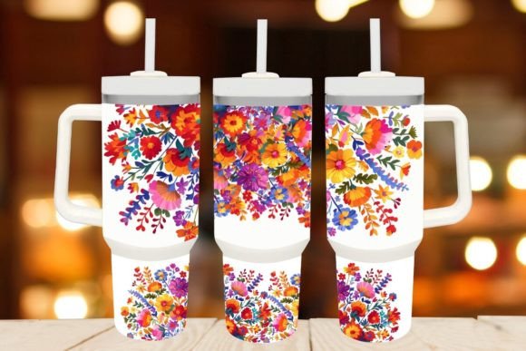 Download Floral Pattern 40oz Quencher Tumbler - Tumbler Collection