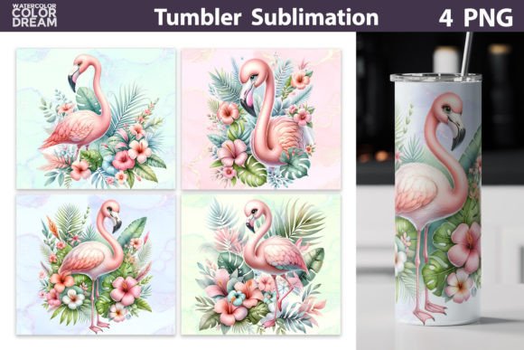 Download Tropical Flamingo Tumbler Wrap - Tumbler Collection