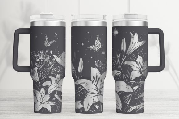 Download Lilly Flowers 40oz Laser Tumbler Wrap - Premium Resources