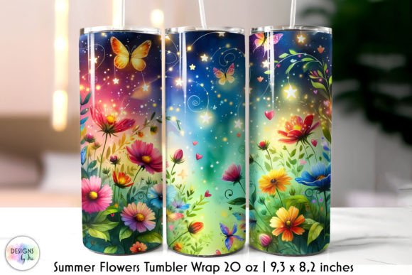 Download Colourful Flowers Summer Tumbler Wrap - Tumbler Collection