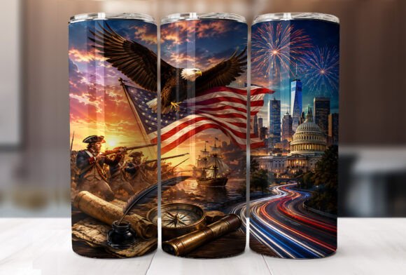 Download Vintage Patriotic American Tumbler Wrap - Tumbler Collection