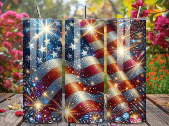 Download 4th of July Glitter USA Flag Tumbler PNG - Tumbler Collection