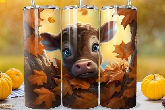 Download Fall Season Highland Calf Tumbler Wrap - Tumbler Collection