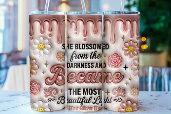Download Feminine Motivational Tumbler Wrap PNG - Tumbler Collection
