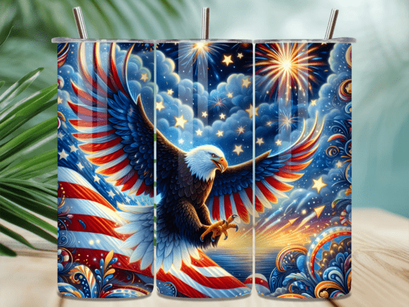 Download USA American Flag Eagle Tumbler Wrap Png - Tumbler Collection
