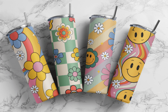 Download Retro Daisy’s 20 Oz Skinny Tumbler PNG - Tumbler Collection