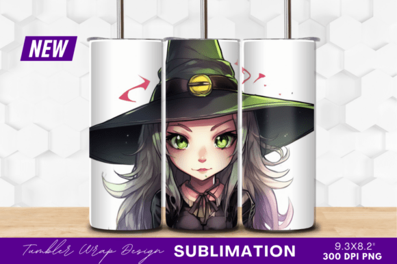 Download Anime Style Green Eyed Witch Tumbler - Tumbler Collection