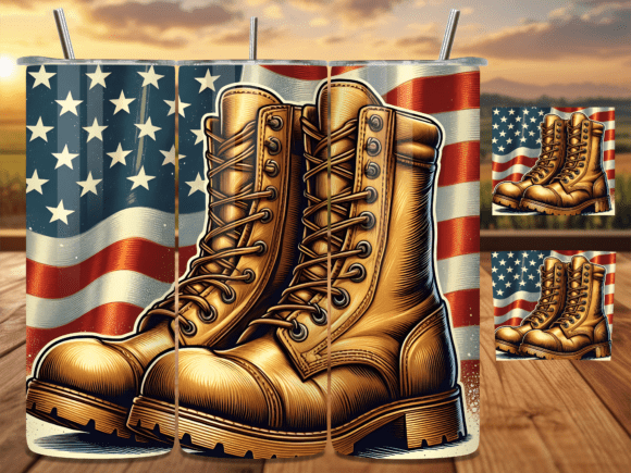 Download Veteran Combat Boots USA Tumbler Wrap - Tumbler Collection