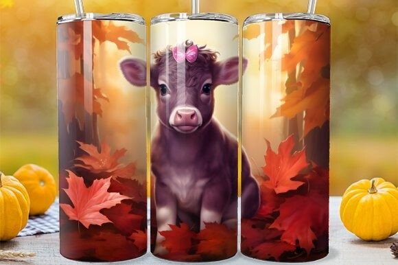 Download Fall Season Highland Calf Tumbler Wrap - Tumbler Collection