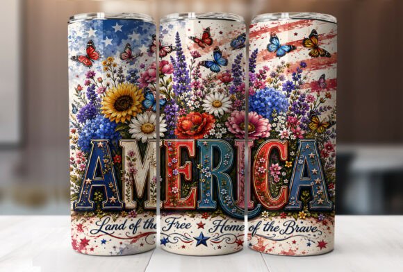 Download America Land of the Free Tumbler Wrap - Tumbler Collection