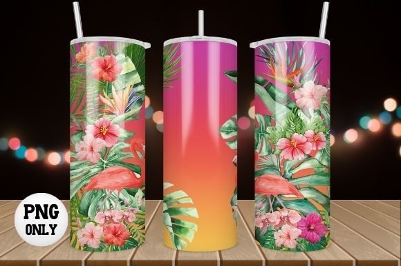 Download Tropical Flower Tumbler Wrap Sublimation - Tumbler Collection