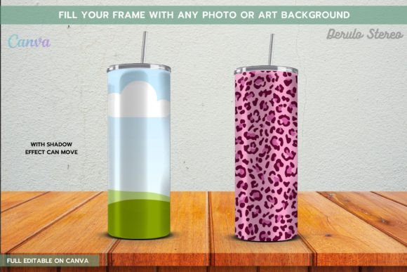 Download 20oz Tumbler Template Mockup Canva Frame - Tumbler Collection