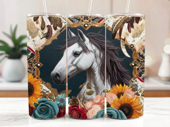 Download Horses 20 Oz Straight Tumbler - Tumbler Collection