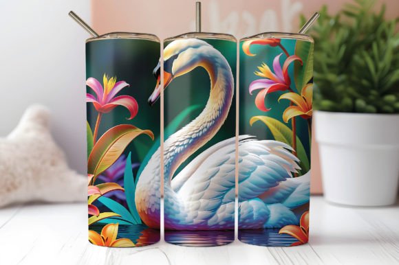 Download 3D Swan Tumbler Wrap 20oz Sublimation - Tumbler Collection
