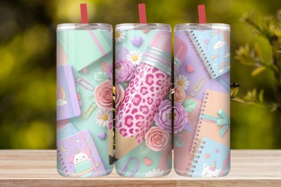 Download Cute Floral Pencil Tumbler Wrap - Tumbler Collection