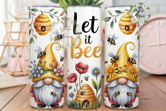 Download Let It Bee Honey Gnome 20oz Tumbler Wrap - Tumbler Collection