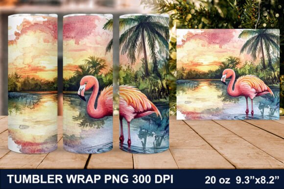 Download Summer Flamingo Tumbler Wrap - Tumbler Collection